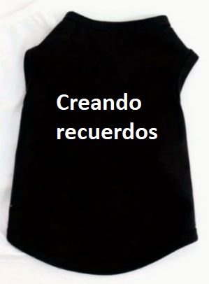 Camiseta para perro negra con la leyenda "Creando recuerdos".